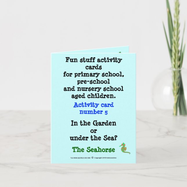 5 Cartões de amostra para cavalos-marinhos - taman (Frente)