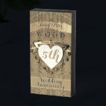 5 Casamento Aniversário "Madeira"<br><div class="desc">Isto não é um presente de aniversário divertido para o seu 5 ano? um cartaz de madeira de fundo de madeira de chique, marcado com um emblema cardíaco para o seu dia especial!</div>