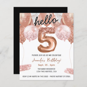 5 de balões brilhantes rosa