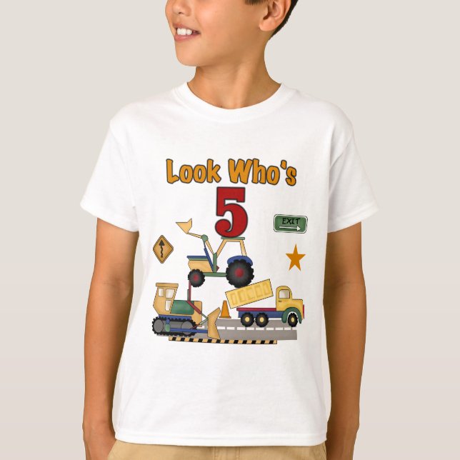 5 de Construção Camisetas de aniversário e present (Frente)
