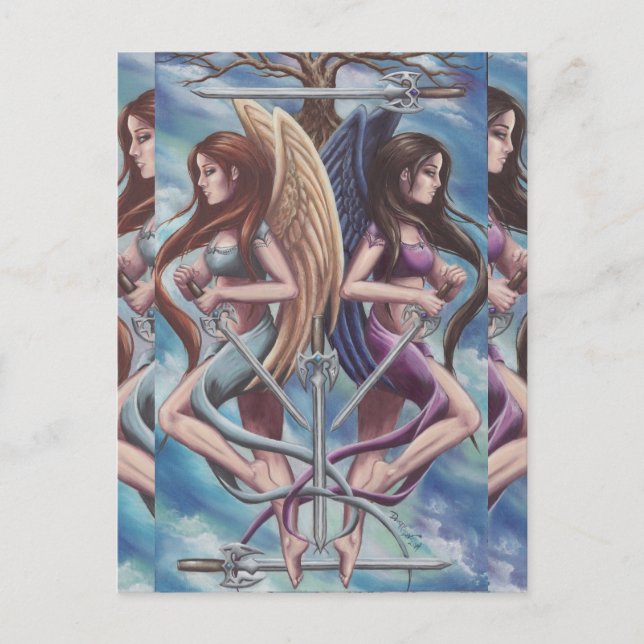 5 do cartão de Tarot do cartão das espadas (Frente)