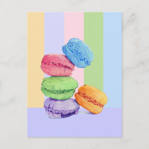 5 Faixa Macarons Cartão postal