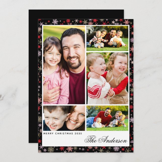 5 Fotografia Nome Personalizado Cartão Plano de Na (Frente/Verso)