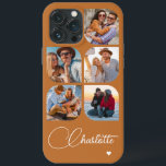 5 Photo Modern Trendy Simple Personalization Name<br><div class="desc">5 Foto moderna Trendy Simple Heart Personalised Name iPhone Capa de telefone apresenta cinco de suas fotos favoritas com seu nome personalizado em um elegante script de caligrafia branca, acentuado com coração de amor. Personalize editando o texto na caixa de texto fornecida. Perfeito para o aniversário, Natal, Dia de as...</div>