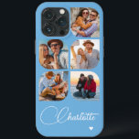 5 Photo Modern Trendy Simple Personalization Name<br><div class="desc">5 Foto moderna Trendy Simple Heart Personalised Name iPhone Capa de telefone apresenta cinco de suas fotos favoritas com seu nome personalizado em um elegante script de caligrafia branca, acentuado com coração de amor. Personalize editando o texto na caixa de texto fornecida. Perfeito para o aniversário, Natal, Dia de as...</div>