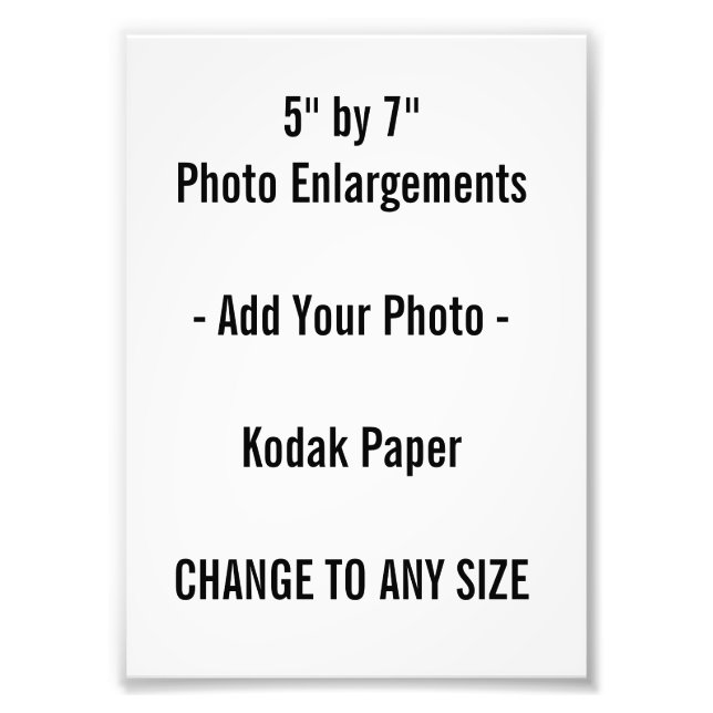 5 por 7" KODAK Fotografia Alargamento (Frente)