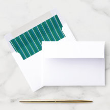 5" x 3,5" forro azul & verde do envelope da listra