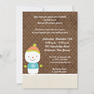 5 x 7 Inverno Snowman inverno Neve Convite