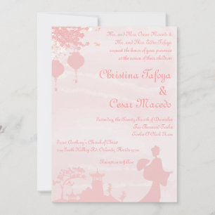 5 x 7 Jardim Oriental de Convite para Casamento