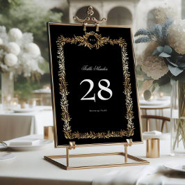 5 x 7 Monogramas Números de Tabela Dourada de Fund