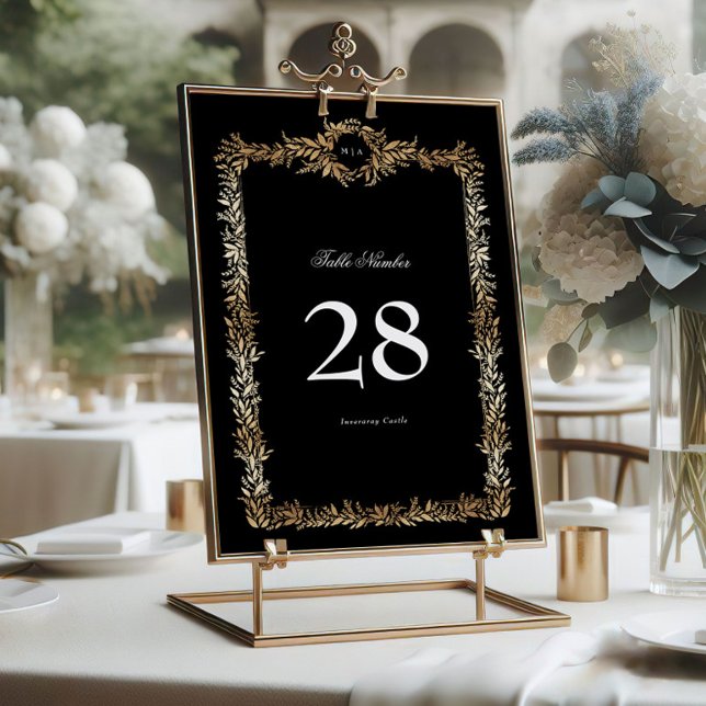 5 x 7 Monogramas Números de Tabela Dourada de Fund (Criador carregado)