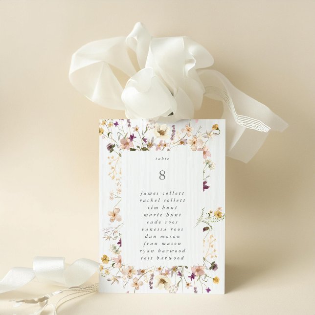 5 x 7 Números De Mesa De Pampas De Flor Selvagem (Criador carregado)