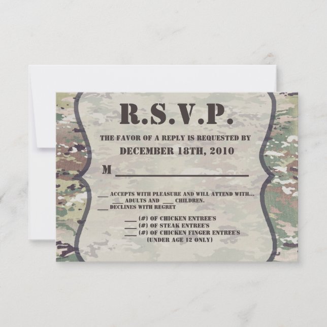 5x3.5 R.S.V.P. Cartões Exército Aéreo OCP Camo Uni (Frente)