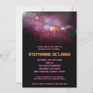 5x7 Banda de concertos Aren Sweet 16 Convite de An