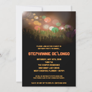 5x7 Banda do concerto Aren Sweet 16 Convite de ani