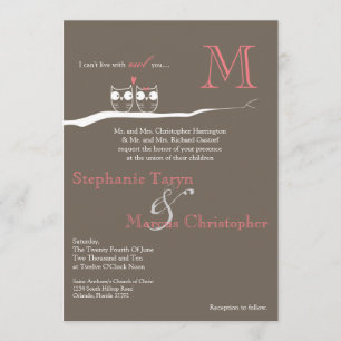 5x7 com coruja você convite do casamento da buzina