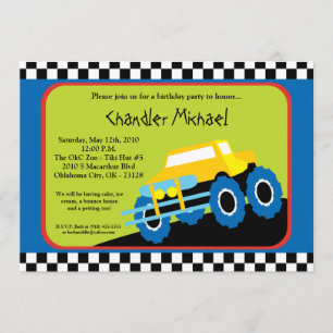5x7 convite de aniversário do caminhão do menino