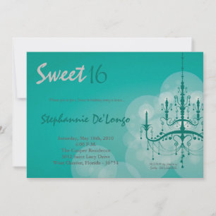 5x7 Convite de Aniversário para Aqua Chandelier Sw