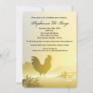 5x7 Convite de Aniversário para Fazenda Sunny Mor
