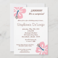 5x7 Convite de Aniversário para Flor de Hibiscus n