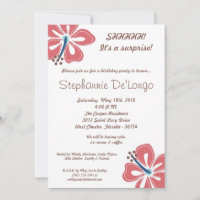 5x7 Convite de Aniversário para Flor de Hibiscus n
