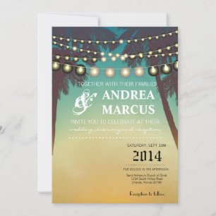 5x7 Convite para apresentação Praia Sunset Palm Tr