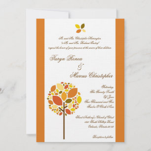 5x7 Convite para Casamento de Linen da Árvore Mod
