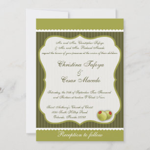 5x7 Convite para Casamento Martini Olives Greve Ve