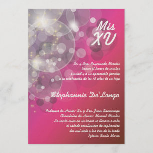 5x7 Glitz Glimmer Quinceanera Aniversário Convite