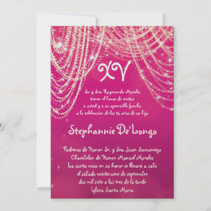 5x7 Glitz Glimmer Quinceanera Convite de Aniversá