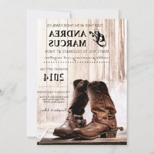 5x7 Inicializa Convite de Casamento Ocidental Russ