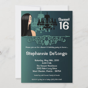 5x7 Menina Sassy Doce 16 Convite de Aniversário