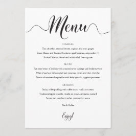 5x7 Menu Casamento Preto e Branco