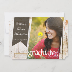 5x7 Velho Barn Branco Madeira com anúncio de Mais 