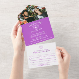 6º aniversário de casamento ametista roxo RSVP fot
