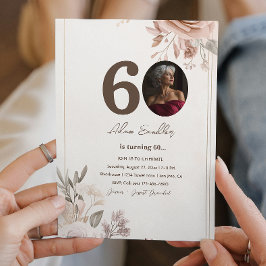 60ª Festa de aniversário e flores convites florais