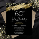 60ª Festa de aniversário Orçamento Dourado Convite<br><div class="desc">Elegante Faux dourado pintura a design. Todo o texto é ajustável e fácil de mudar para as necessidades do seu próprio partido. design excelente de 60º aniversário elegante.</div>