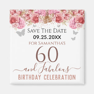 60ª Imã salve a data de aniversário, cor-de-ros