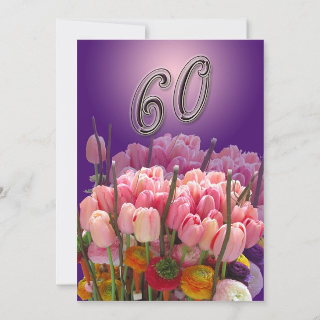 60ª Tulipas do Convite de aniversário (Frente)