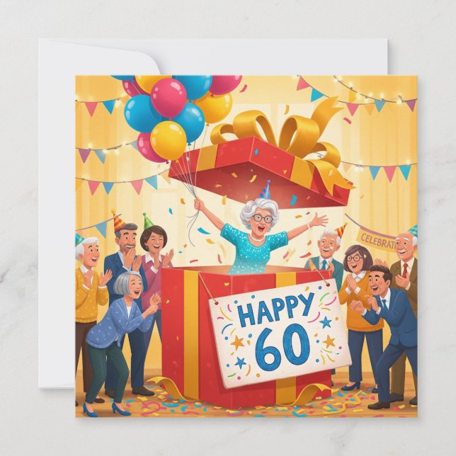 60ª Vovó Engraçado no Cartão de Presente Gigante (Frente)