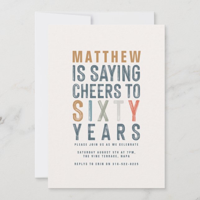 60º Alicerce colorido para 60º aniversário (Frente)