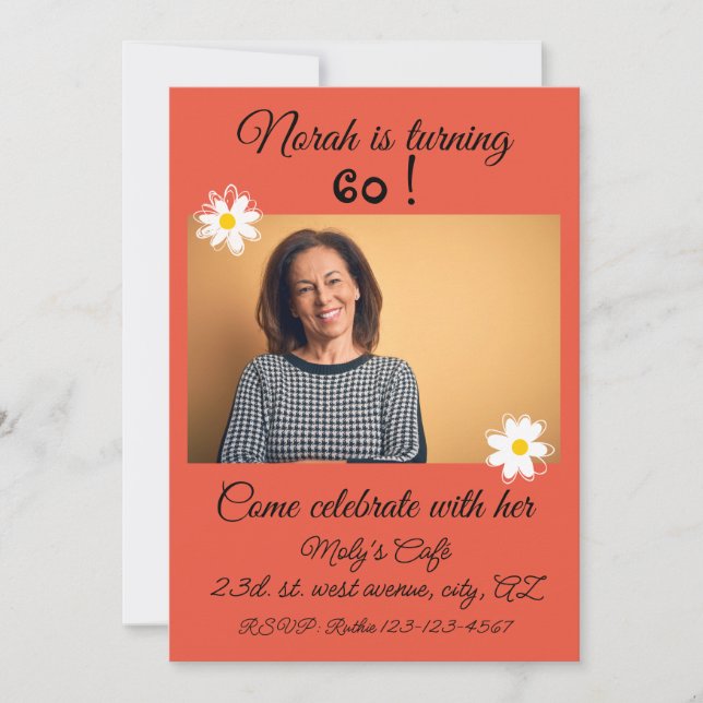 60º Aniversário Convite Elegante e Vibrante (Frente)