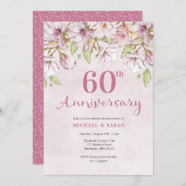 60º aniversário de casamento Convite cor de rosa