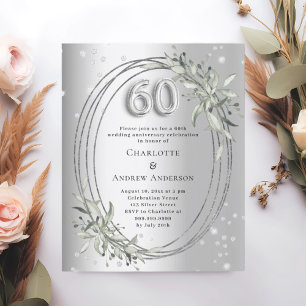 60º aniversário de casamento convite para diamante