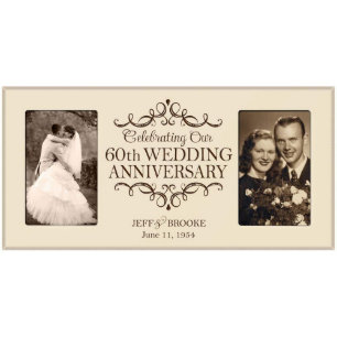 60º aniversário de casamento Quadro de duas imag