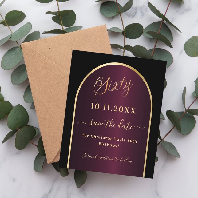 60º aniversário do Burgundy Negro guarde o cartão  (Criador carregado)