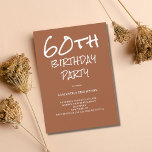 60º aniversário do Convite de festas Terracotta<br><div class="desc">Prepare-se para a festa com este convite de 60 anos. É fácil adicionar suas próprias informações.</div>
