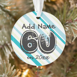 60º Aniversário Personalizar Nome e Data Ornamento