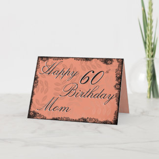 60º Cartão de Aniversário Feliz - Peach Floral