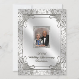 60º Cartão de Convite Fotográfico de Aniversário d